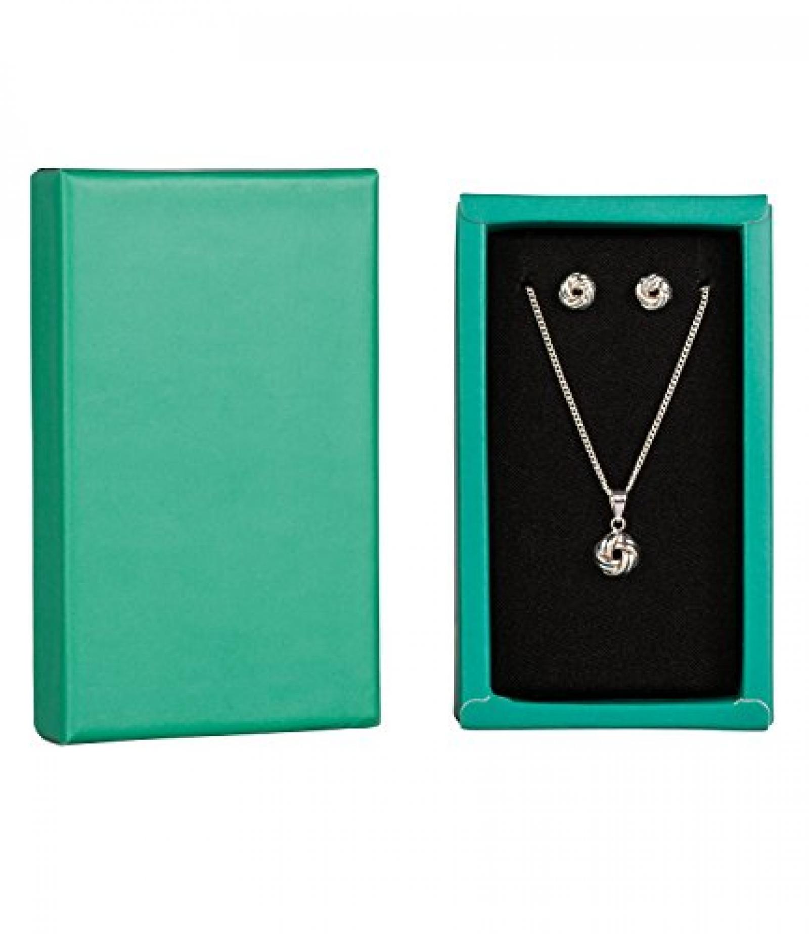 SIX "Xmas Sets" Geschenk Box mit Kette & Ohrsteckern, silber, Knoten (388-240) 